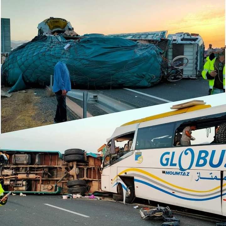 فاجعة بأكادير: قتلى وجرحى في حادث إصطدام بين حافلة لنقل المسافرين بشاحنة