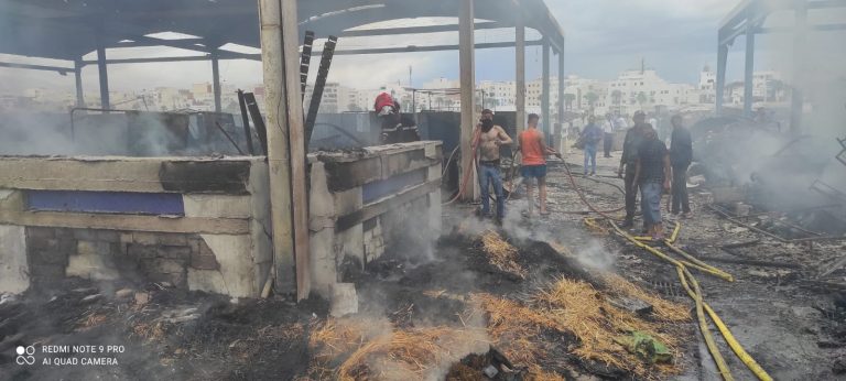 اندلاع حريق في أحد أسواق القرب بمدينة مرتيل