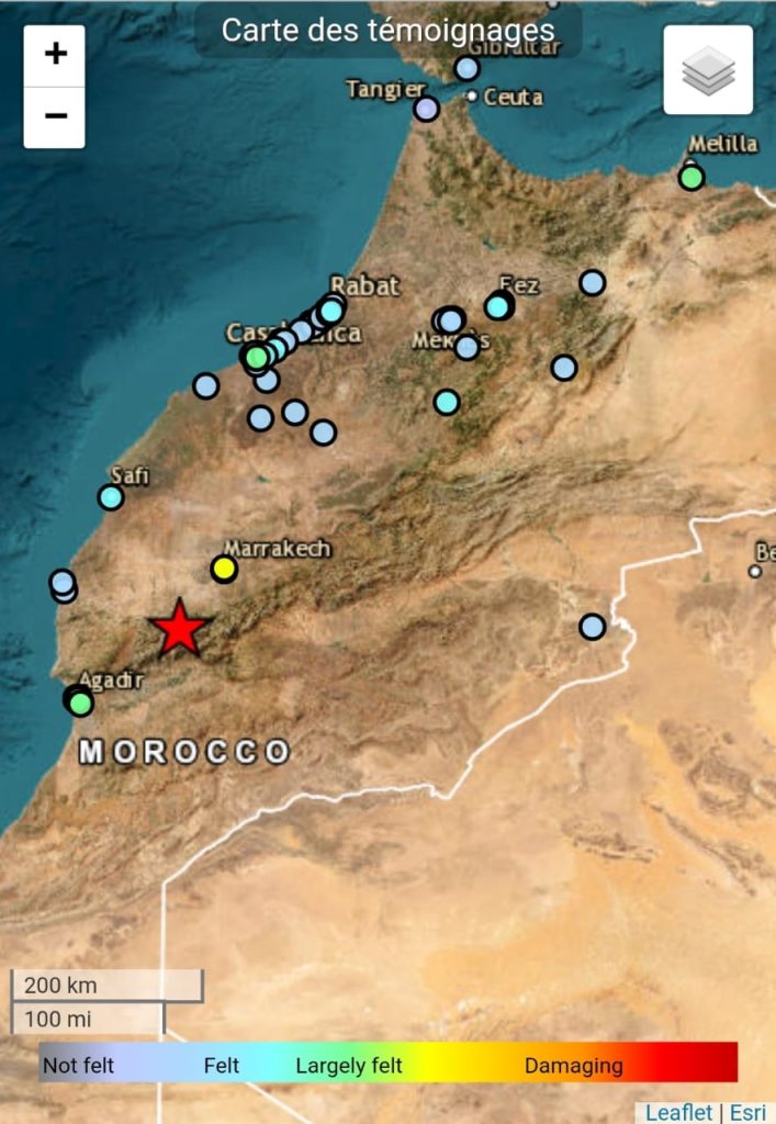 رسميا: قوة الزلزال ناهزت 7 درجات ومركزها إقليم الحوز (المركز الوطني للجيوفيزياء)