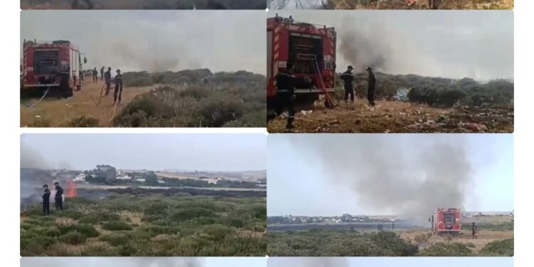 حريق في حي مرغوبة بأصيلة واستنفار للوقاية المدنية والسلطات المحلية