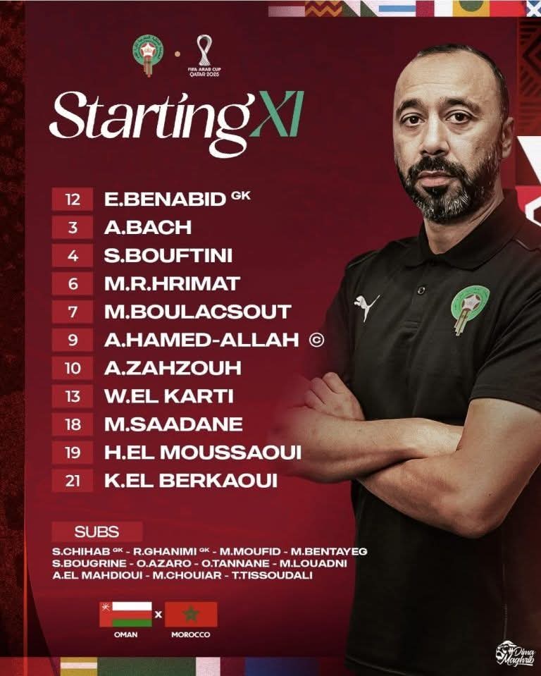 لسكتيوي يكشف تشكيلة المنتخب الرديف أمام عمان